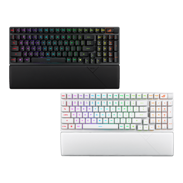 New ROG Strix Scope II 98 Wireless Mechanical Keyboard Tri-Mode 2.4G/BT/USB-C Per-Key RGB PBT/ABS Keycaps NX Snow White/Ice
