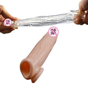 Bestseller Kristall-Kondome Sind Wiederverwendbar und Dehnbar Männliche <span class=keywords><strong>Penis</strong></span>-Kondome Erotik-Spielzeug für Erwachsene - Product Image 4