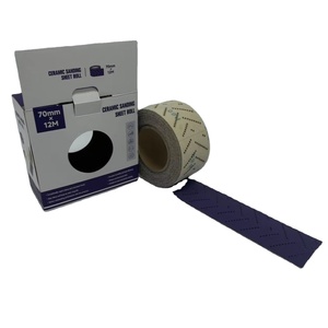 Hoja de papel de lija con agujeros múltiples de cerámica púrpura, gancho y bucle, pulido, pintura de automóvil, rollo de hoja abrasiva de alúmina de cerámica - Product Image 3