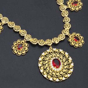 Jxx Juego de Joyería de Lujo de Dubái, Chapado en Oro de 24k con Circonitas, de Alta Calidad, Moderno, Recién Llegado, para Mujer, para Fiestas y Bodas, Venta al Por Mayor - Product Image 3