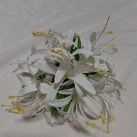 WZJ12 Pince à cheveux et bandeau en tissu de soie de haute qualité avec lys araignée artificiel hawaïen pour Pâques, Noël et Halloween