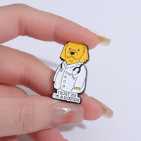 Broches pour cadeaux de mariage pour enfants, épingles en émail créatives, motif dessin animé animal, Docteur Chien, Docteur Canard