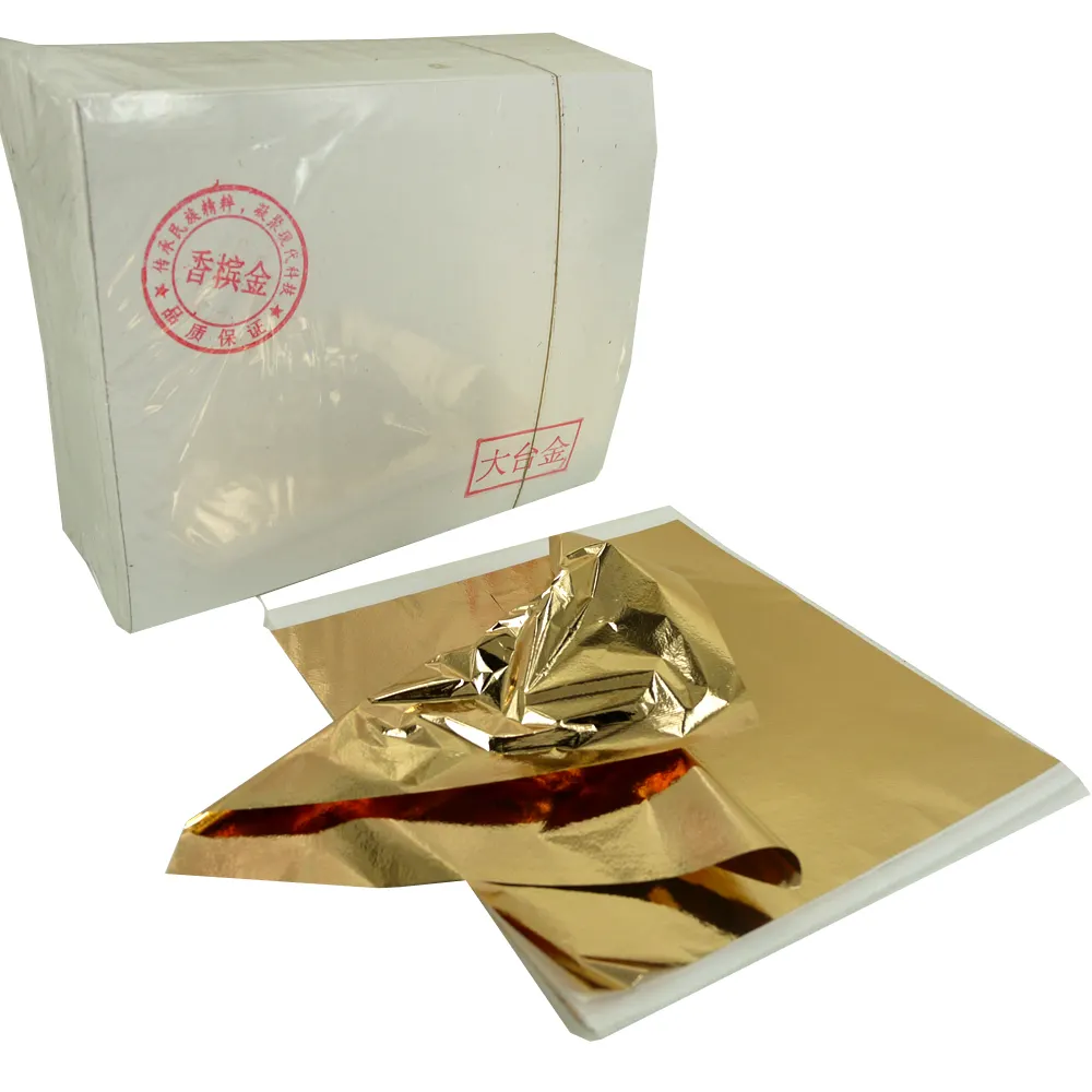 Prezzo di fabbrica 14*13.5 centimetri 500 lenzuola di champagne di colore dell'oro Taiwan oro foglia oro gild foglio di stampa a caldo