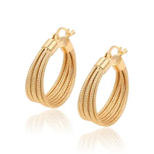 91554 Hot sale new design ladies jewelry multi-circle shaped hoop earrings Indian style jewelry