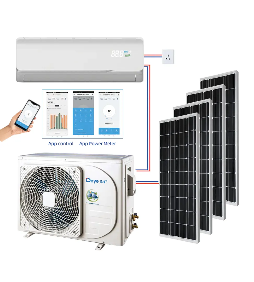 Condizionatore d'aria solare diviso Deye hybrid solar panel powered ac hybrid condizionatore d'aria prezzo per la casa