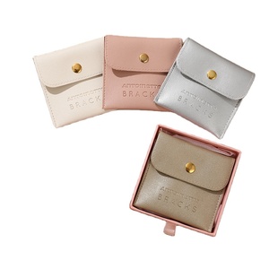 Pochette de voyage de luxe en cuir PU avec logo personnalisé, fermeture à bouton, portable, moderne, pour emballage de bijoux, taille sur mesure, vente en gros - Product Image 4