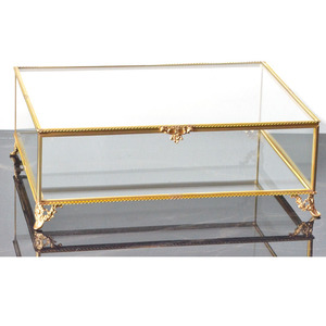 Gold Metal Packaging Storage Organizer Luxury Glass Women <strong>Girls</strong> Small Luxury <strong>Jewellery</strong> Gift <strong>Box</strong> - Product Image 1