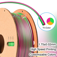 Sting3d PLA 3D-Filament PLA Filament 1,75mm Genauigkeit +/- 0,03 mm 3 Farben in 1 Tri-Color 3D-Druckfilament PLA Pro Filament