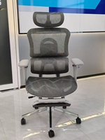Chaise de bureau exécutive ergonomique moderne en maille avec accoudoirs réglables, pivotante et rafraîchissante pour le bureau et la maison