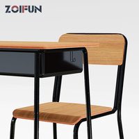 Ensemble de mobilier scolaire pour élèves du primaire : bureau et chaise en métal pour salle de classe