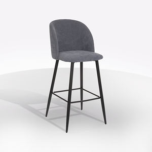 Tabouret CELESTE en tissu gris - Product Image 1