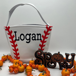 Cesta de dulces personalizada para niños, bolsa de calabaza para regalo de dulces infantiles, cubo de <span class=keywords><strong>Halloween</strong></span> para truco o trato, cesta de lona deportiva - Product Image 4