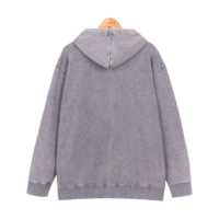 Sudadera con capucha unisex personalizada con logo, 400G de alto gramaje, estilo vintage lavado, con cremallera, oversize, hombros caídos, de felpa de rizo, para merchandising