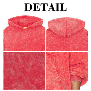 Kingsen Sun Faded Cotton Pull épais à capuche pour hommes French Terry Vintage Washed Heavyweight Hoodie Hip Hop Design - Product Image 6