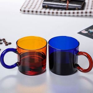 Tasse à café en verre épais de 300 ml, style vintage, couleur luxueuse, résistante à la chaleur et au froid - Product Image 1