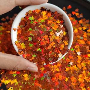 กลิตเตอร์เล็บรูปใบเมเปิลโฮโลแกรมสำหรับตกแต่งเล็บ ลายใบไม้เปลี่ยนสี  สำหรับงานออกแบบเล็บฤดูใบไม้ร่วง - Product Image 4