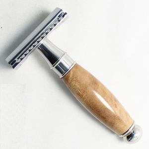 Maquinilla de afeitar de seguridad para hombre, mango de Metal, bambú mate, rosa dorado, doble filo, ecológica, el mejor precio - Product Image 1