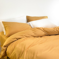 Parure de lit OEM de luxe en tissu tissé 100 % coton égyptien 300T, taille complète/queen, douce, respirante et durable, respectueuse de la peau
