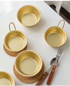 Tazón Pequeño Amarillo para Postre de Restaurante Coreano, Recipiente para Vino de Arroz Coreano, de Aluminio Amarillo para Servir Bebidas y Platos - Product Image 5