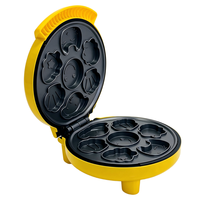 Machine à gaufres électrique pour la maison et la cuisine, 7 mini-gaufres personnalisées antiadhésives, machine à petit-déjeuner et collations DIY pour enfants