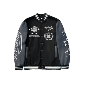 Chaqueta Bomber Universitaria Personalizada para Hombre, Estilo Béisbol Universitario con Estampado de Letras en Transferencia Térmica para Otoño - Product Image 1