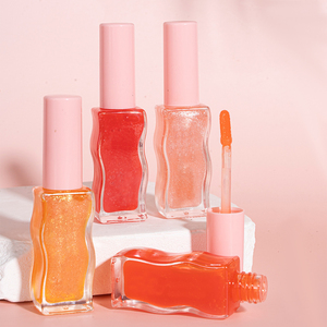 ลิปกลอสสีทองแวววาวแวววาวแวววาวสีชมพูอ่อนหวานมีรสชาติแบบวีแกนพิมพ์โลโก้ - Product Image 5