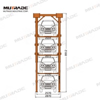 Palan de stockage à 4 poteaux pour parking empilé de voitures Équipement de stationnement vertical hydraulique