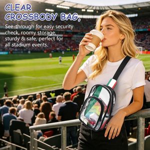 Bolsos de Pecho Personalizados para Eventos Deportivos, Mini Bolsos Bandolera Transparentes de PVC con Cierre, Impermeables y Portátiles para Clubes de Fans - Product Image 6