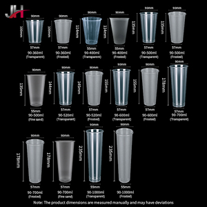 Compra al por mayor: Vasos de PP desechables de plástico rígido de 90 mm para té de burbujas, bebidas con leche, para llevar, esmerilados e impresos. - Product Image 5