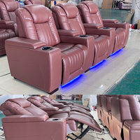 Modernes Premium Electric Recliner Sofa Set Kunstleder Polster Metallrahmen für Heimkino Wohnzimmer VIP Räumlichkeiten
