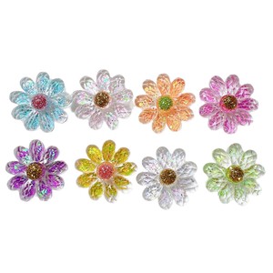 Симпатичные аксессуары для рукоделия плоская спина имитация 3D прозрачная смола Маргаритка ремесла для холодильника магнит деко части - Product Image 6