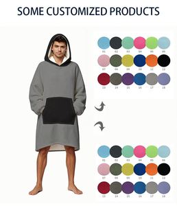 <b>Personalized</b> Polyester Soft Wearable Hood with Big Pocket Oversized Hoodie <b>Blanket</b> for Adult Kids - Product Image 2