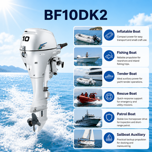 เครื่องยนต์เรือ BF10DK2 10 แรงม้า 4 จังหวะ 2 สูบ ระบบหัวฉีดอิเล็กทรอนิกส์ PGM-IG สำหรับเรือยาง เรือประมง เรือตรวจการณ์ - Product Image 1
