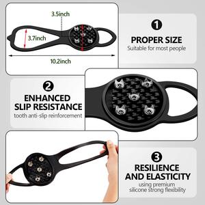 Outdoor Silikon Anti-Rutsch-Eis schuh Stiefel Griffe Elastische Steigeisen Schnees pitzen Traktion klampen 5 Nieten Steigeisen zum Klettern - Product Image 4