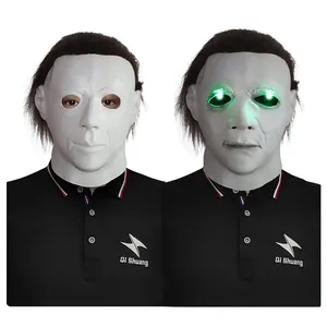 Vente en gros Halloween Led Light Up Heart Panic Fear Latex Michael Myers Mask Phantom Michael Myers Mask Movie