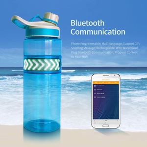 Nuevos productos Botella de agua de plástico Mensaje de desplazamiento 800ml Logotipo personalizado con control de aplicación de teléfono móvil Pantalla LED - Product Image 4