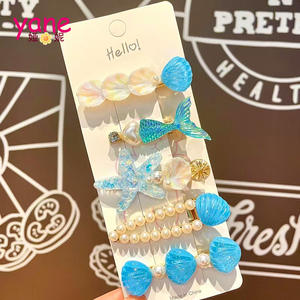 春夏 韓国風 甘い シェル と ヒトデ の ヘアクリップ 女の子 子供用 前髪 クリップ ヘアアクセサリー - Product Image 3