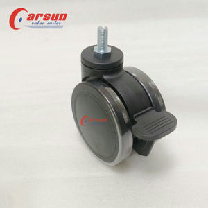4Inch Swivel Casters Thermoplastic Rubber <b>Nylon</b> Stem Customizable OEM 100mm Black Medical Brakes Caster Wheel for Hospital - Product Image 3