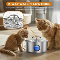 Bebedero Automático para Mascotas de Acero Inoxidable Ecológico y Duradero de 108 Oz/3.2L, Recargable, con Doble Salida, Ultrasilencioso