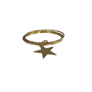 Fashion Trendy Unisex <b>Bangle</b> 316L Stainless Steel PVD Gold Plating Star Charm Sustainable Resistant Jewelry - Product Image 1
