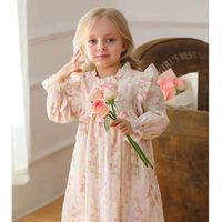 Robes d'automne à manches longues pour enfants, robes à fleurs pour filles, vêtements pour bébés, vêtements pour petites filles