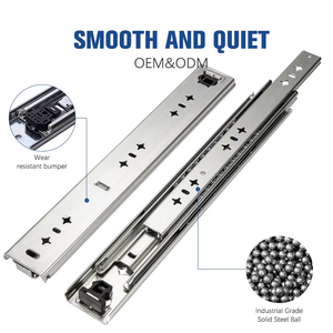 Trafilatura rifinita in acciaio inossidabile cassetto scorrevole 115KG carico 3 volte estensione completa 53mm di larghezza silenzioso antiruggine - Product Image 5