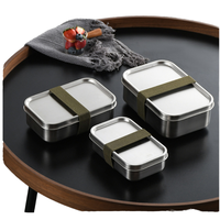Baming RVS Bento Lunchbox voor Kinderen & Volwassenen, voor het bewaren van versheid, enkelvoudig, voor werk en lunch
