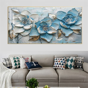 Tùy Chỉnh Màu Xanh Hoa Hoa Pha Lê Sứ Sơn Tường Nghệ Thuật Hình Ảnh In Ấn Thiết Kế - Product Image 3