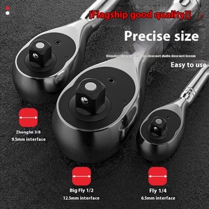 Allegro nhanh ổ cắm bánh xe cờ lê 72 răng phổ hai chiều Ratchet tay cầm ngắn Chrome nhỏ/trung bình/lớn bay tiết kiệm lao động - Product Image 4