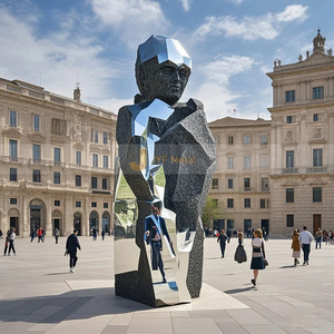 M92 304 Grande sculpture géométrique d'art en métal pour paysage de place publique - Product Image 4