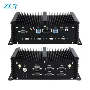 Fanless Embedded Industrial Computer Core i5 i7 4500U DUAL LAN Mini PC Desktops w/ 2* RJ45 6* RS232 COM 8*USB Dual Display