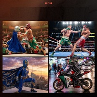 Masque de lutte tendance 2026 pour fête, jeu de rôle, couvre-chef amusant, protection UV, cagoule à 3 trous pour moto