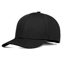 Gorra de Golf Personalizada, de Secado Rápido, Impermeable, Transpirable, de Malla de Poliéster, de 6 Paneles, con Perforaciones Láser, Estructurada, con Visera Curva Ajustable