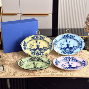 Juego de Vajilla de Porcelana de 2 Piezas con Diseño Retro Europeo, Plato Ovalado para Decoración del Hogar y Bodas - Product Image 3